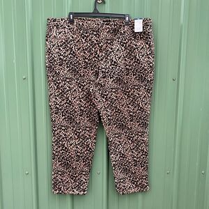 Women's Plus Core Denim Straight Leg Jeans Pants Leopard Print Size 26W